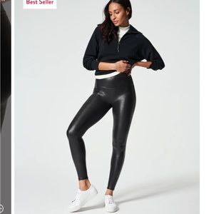 Spanx Faux Leather Leggings, Size Small Petite
